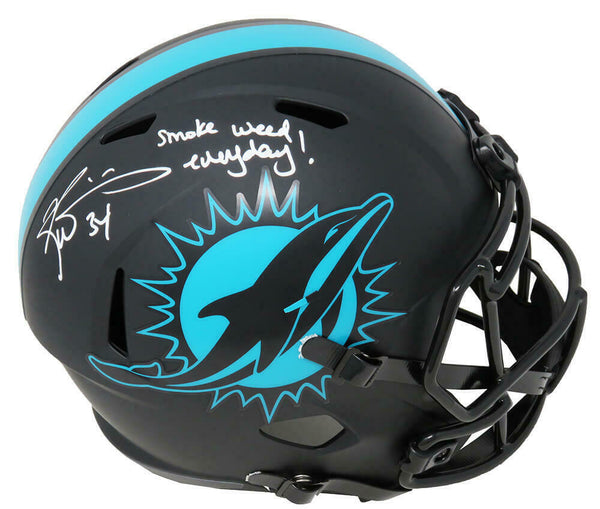 Ricky Williams Signed Dolphins Eclipse Riddell F/S Speed Helmet w/Weed INS - SS