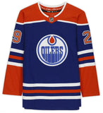 LEON DRAISAITL Autographed Edmonton Oilers Authentic Royal Alt. Jersey FANATICS