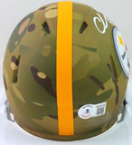 Chase Claypool Autographed Pittsburgh Steelers Camo Mini Helmet- Beckett W*White