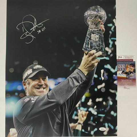Autographed/Signed DOUG PEDERSON Inscribed SB LII Super Bowl 16x20 Photo JSA COA