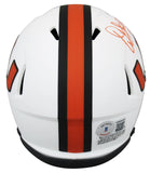 Warren Sapp "91 Champs" Signed Lunar Speed Mini Helmet w/ Orange Sig BAS Witness