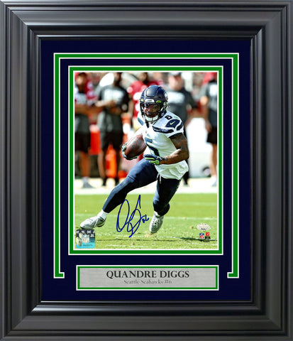 QUANDRE DIGGS AUTOGRAPHED FRAMED 8X10 PHOTO SEATTLE SEAHAWKS MCS HOLO 209005