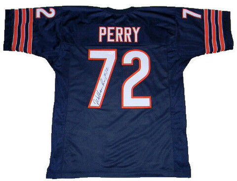 WILLIAM REFRIGERATOR PERRY SIGNED AUTOGRAPHED CHICAGO BEARS #72 NAVY JERSEY JSA