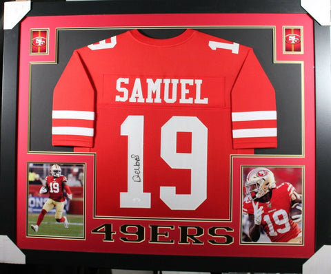 DEEBO SAMUEL (49ers red SKYLINE) Signed Autographed Framed Jersey JSA