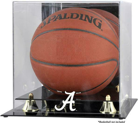 Alabama Crimson Tide Golden Classic Logo Basketball Display Case w/Mirror Back