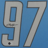Aidan Hutchinson Signed 35x43 Framed Detroit Lion Jersey (Beckett) #2 Pick 2022