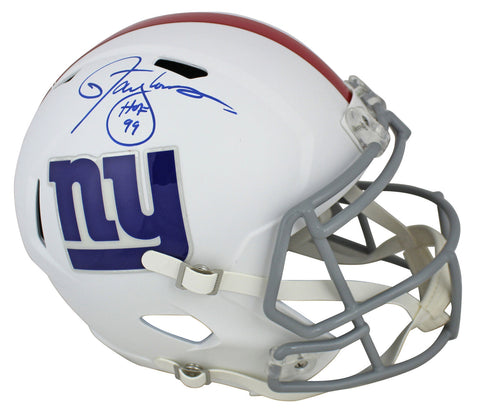 Giants Lawrence Taylor "HOF 99" Signed Flat White Full Size Speed Rep Helmet BAS