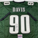 Autographed/Signed Jordan Davis Philadelphia Green Football Jersey JSA COA