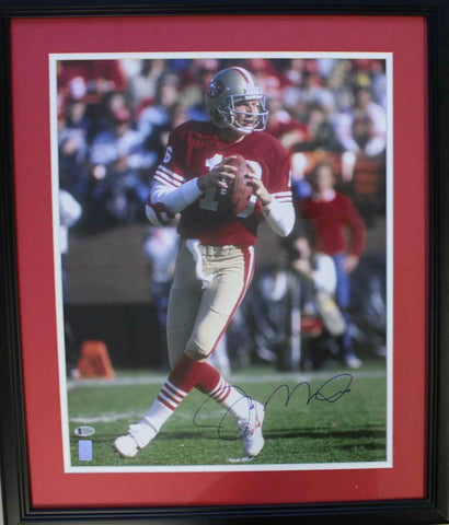 Joe Montana Autographed San Francisco 49ers Framed 16x20 Photo BAS 29910