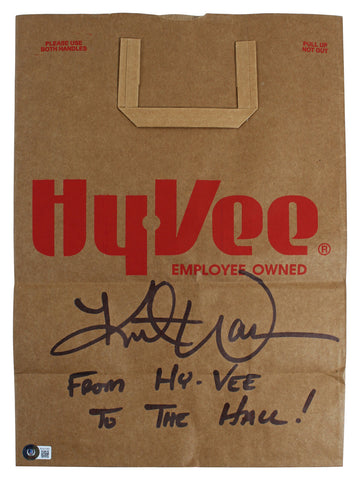 Rams Kurt Warner "Hyvee To Hall" Authentic Signed Hyvee Grocery Bag BAS Witness