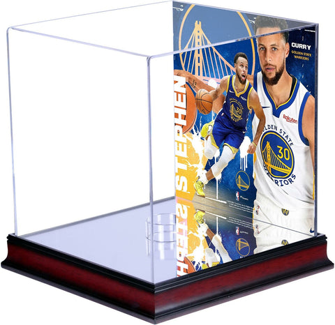Stephen Curry Golden State Warriors Mahogany Basketball Display Case with Plate