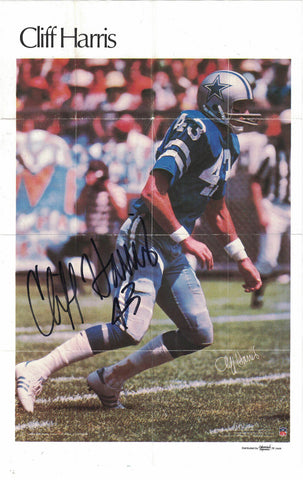 Cliff Harris Autographed/Signed Dallas Cowboys 8.5x5.5 Photo Folded As Is 36636