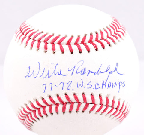 Willie Randolph Signed Rawlings OML Baseball w/77,78 WS Champs- Beckett W Holo