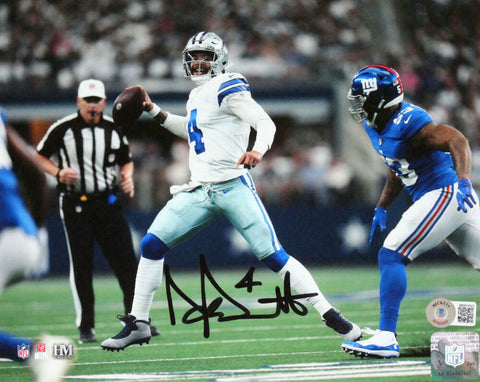 Dak Prescott Autographed Dallas Cowboys 8x10 v. Giants Photo-Beckett W Hologram