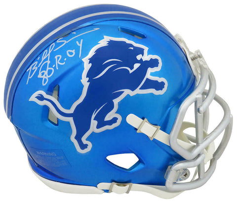Billy Sims Signed Detroit Lions FLASH Riddell Speed Mini Helmet w/80 ROY -SS COA