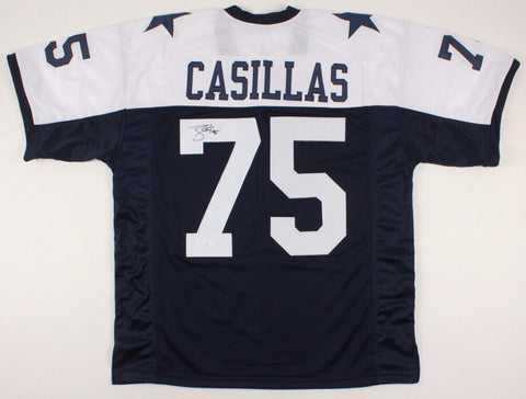 Tony Casillas Signed Cowboys Jersey (JSA) 2xSuper Bowl Champion (XXVII,XXVIII)