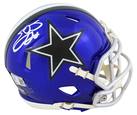 Cowboys Emmitt Smith Authentic Signed Flash Speed Mini Helmet BAS Witnessed