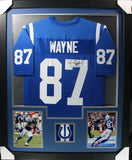 REGGIE WAYNE (Colts blue TOWER) Signed Autographed Framed Jersey JSA