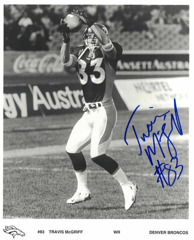 Travis McGriff Autographed/Signed Denver Broncos 8x10 Photo 24255