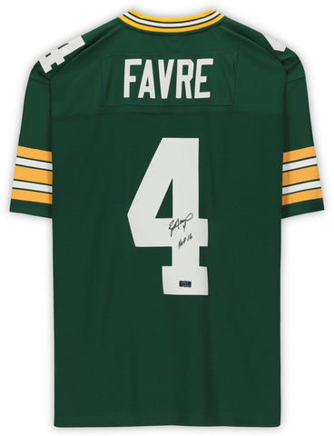 Brett Favre Packers Signed Mitchell & Ness Jersey w/HOF 16 Inscription