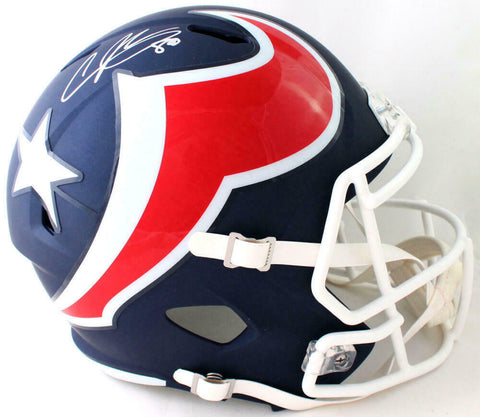 Andre Johnson Autographed Houston Texans F/S AMP Speed Helmet-JSA W Auth *Silver