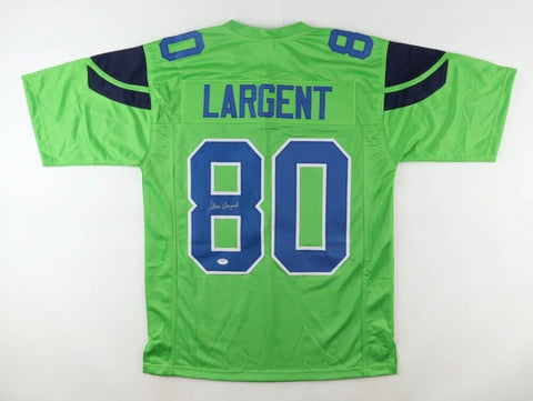 Steve Largent Signed Seattle Seahawks Neon Green Jersey (PSA) NFL HOF 1995 W.R.