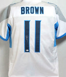 AJ Brown Autographed White Pro Style Jersey- Beckett W *Silver