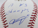 Yuli Gurriel Autographed Rawlings WS OML Baseball w/17 WS Champs-JSA W *Blue