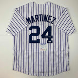 Autographed/Signed Tino Martinez New York Pinstripe Baseball Jersey PSA/DNA COA
