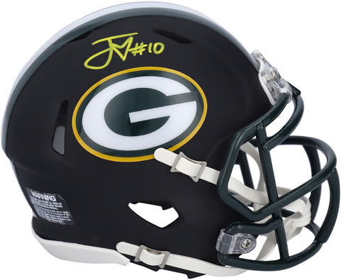Jordan Love Green Bay Packers Signed Riddell Black Matte Speed Mini Helmet