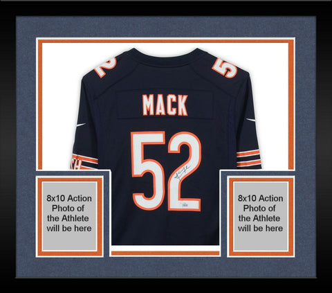 Framed Khalil Mack Chicago Bears Autographed Nike Navy Game Jersey