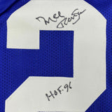 Autographed/Signed MEL RENFRO HOF 96 Dallas Blue Football Jersey JSA COA Auto