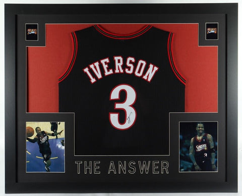 Allen Iverson Signed Philadelphia 76ers 35x43 Framed Jersey (JSA) 11xAll Star