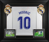 Real Madrid Luka Modric Authentic Signed White Adidas Framed Jersey BAS