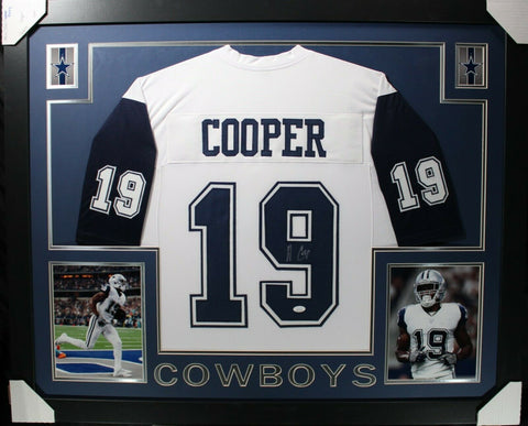 AMARI COOPER (Cowboys color rush SKYLINE) Signed Autographed Framed Jersey JSA