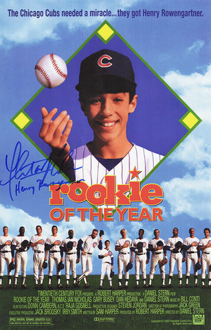 Thomas Ian Nicholas Signed Rookie Of The Year 11x17 Movie Poster w/INS -(SS COA)