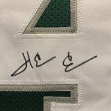 Framed Autographed/Signed Herman Herm Edwards 33x42 Green Jersey JSA COA