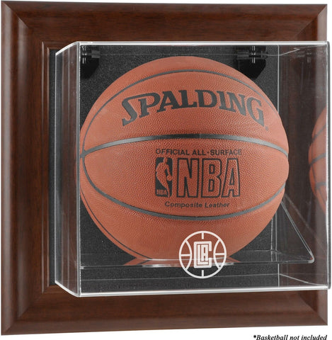 LA Clippers Brown Framed Wall-Mountable Team Logo Basketball Case - Fanatics
