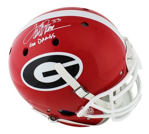Terrell Davis Signed Georgia Bulldogs Schutt Authentic Helmet with "Go Dawgs"