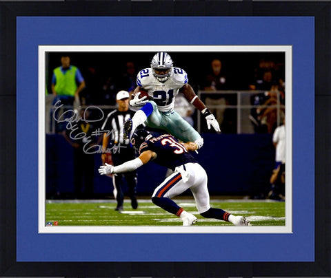 Framed Ezekiel Elliott Dallas Cowboys Signed 16x20 Leaping Photo