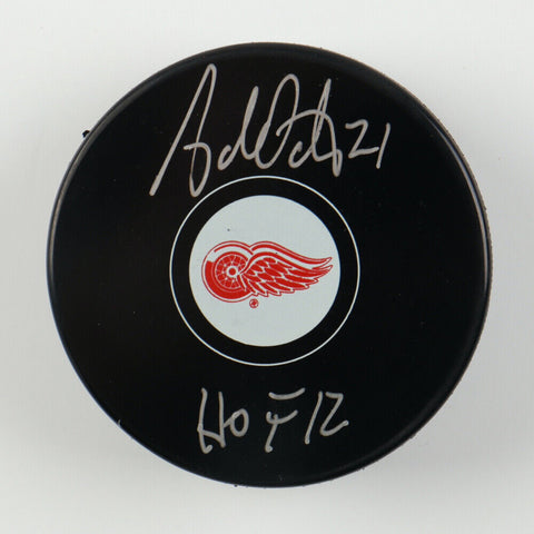Adam Oates Signed Detroit Red Wings Logo Hockey Puck Inscribed "HOF 12" (COJO)