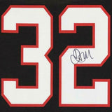 Framed Jamal Anderson Atlanta Falcons Autographed Black Proline Jersey