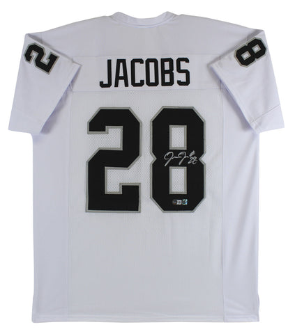 Josh Jacobs Authentic Signed White Pro Style Jersey Autographed BAS Witnessed
