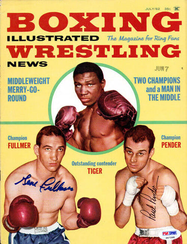 Gene Fullmer & Paul Pender Autographed Boxing Illustrated Cover PSA/DNA S47268