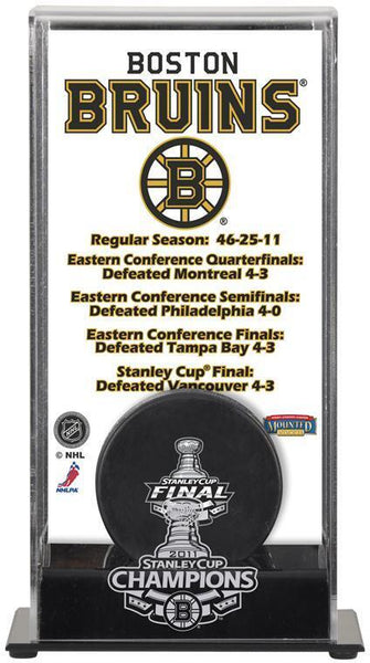 Boston Bruins 2011 Stanley Cup Champship Logo Puck Display Case