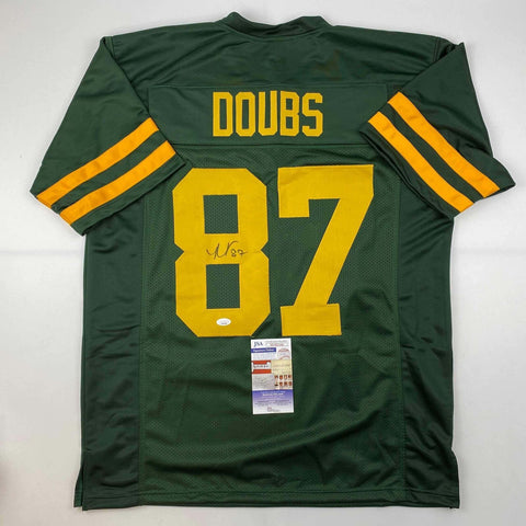 Autographed/Signed Romeo Doubs Green Bay Color Rush Green Jersey JSA COA