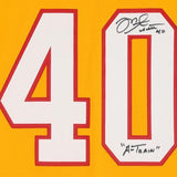 Frmd Mike Alstott Buccaneers Signed Orange Throwback Rep Jersey & "A-Train" Insc