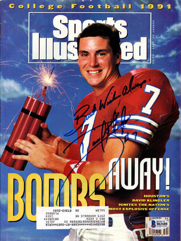 David Klingler Autographed Sports Illustrated Magazine Houston Beckett #B63688