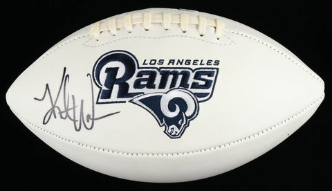 Kurt Warner Signed Los Angeles Rams Logo Football (Beckett COA) Super Bowl MVP