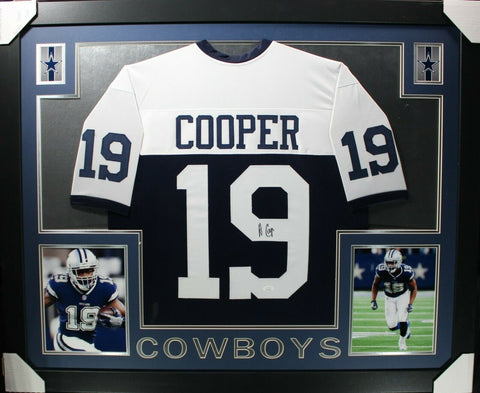 AMARI COOPER (Cowboys throwback SKYLINE) Signed Autographed Framed Jersey JSA